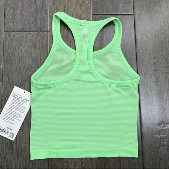 Lululemon NWT Swiftly Tech Cropped Racerback Tank Top 2.0 Citra Lime - Picture 2 of 8